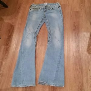 True Religion Flare Acid Washed Jeans